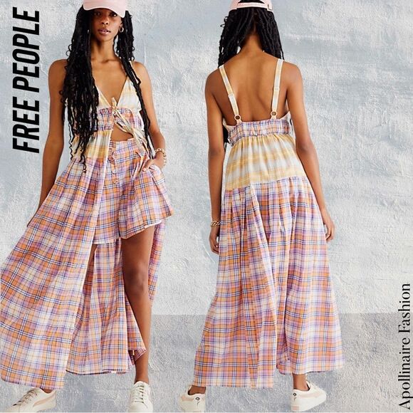 FREE PEOPLE SERENDIPITY SET PINK YELLOW COMBO NWT XS - Picture 1 of 11